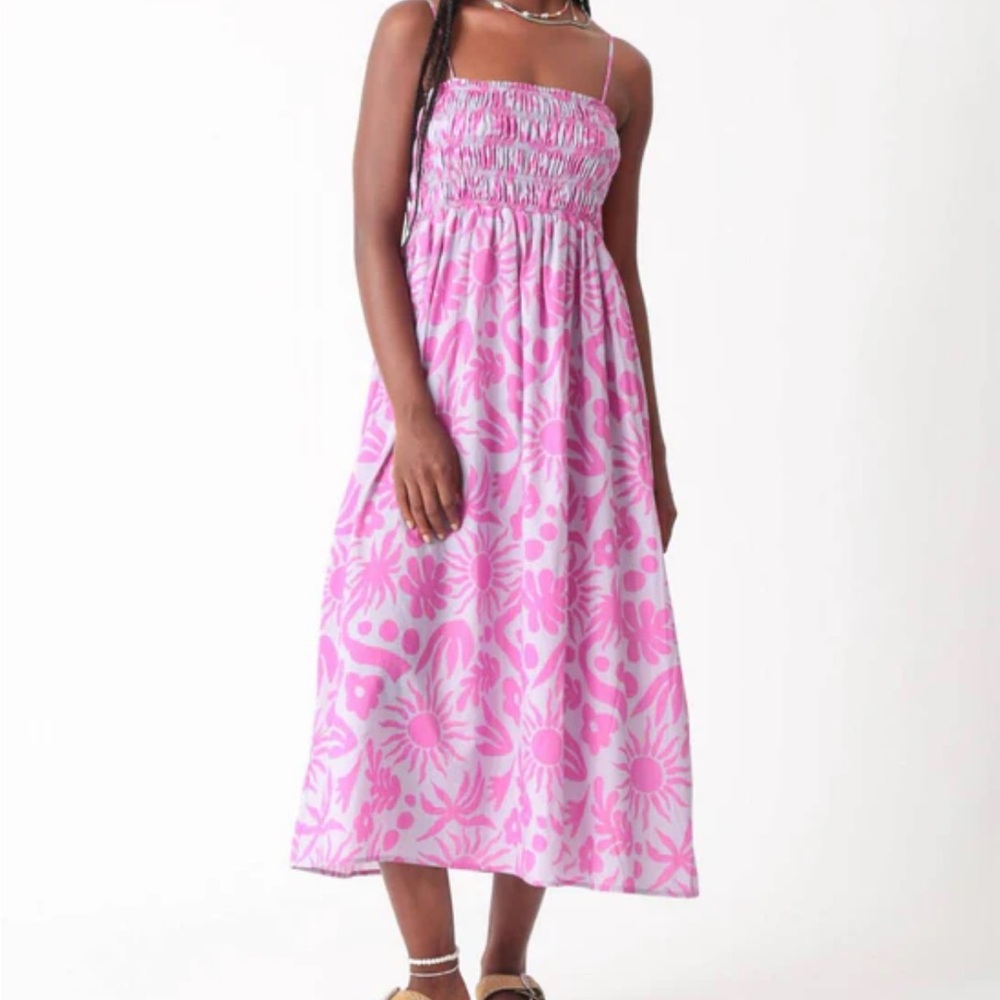 Electric & Rose Pink and Purple Floral Midi Dress